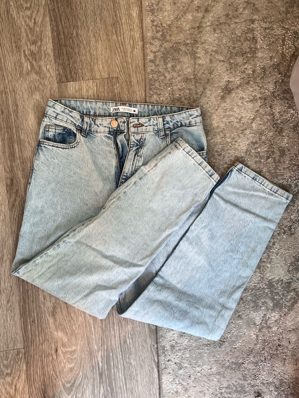 Zara Light Blue Straight Leg Jeans